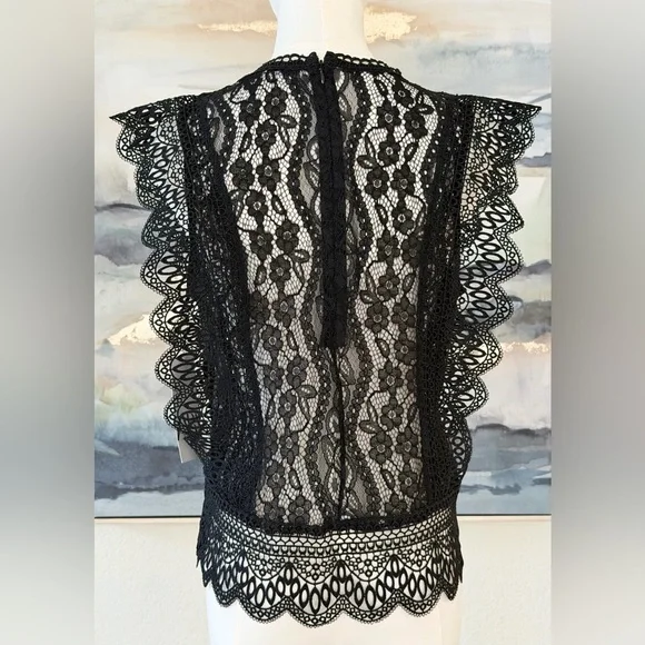 NWT Zara Black Lace Top - Picture 7 of 16